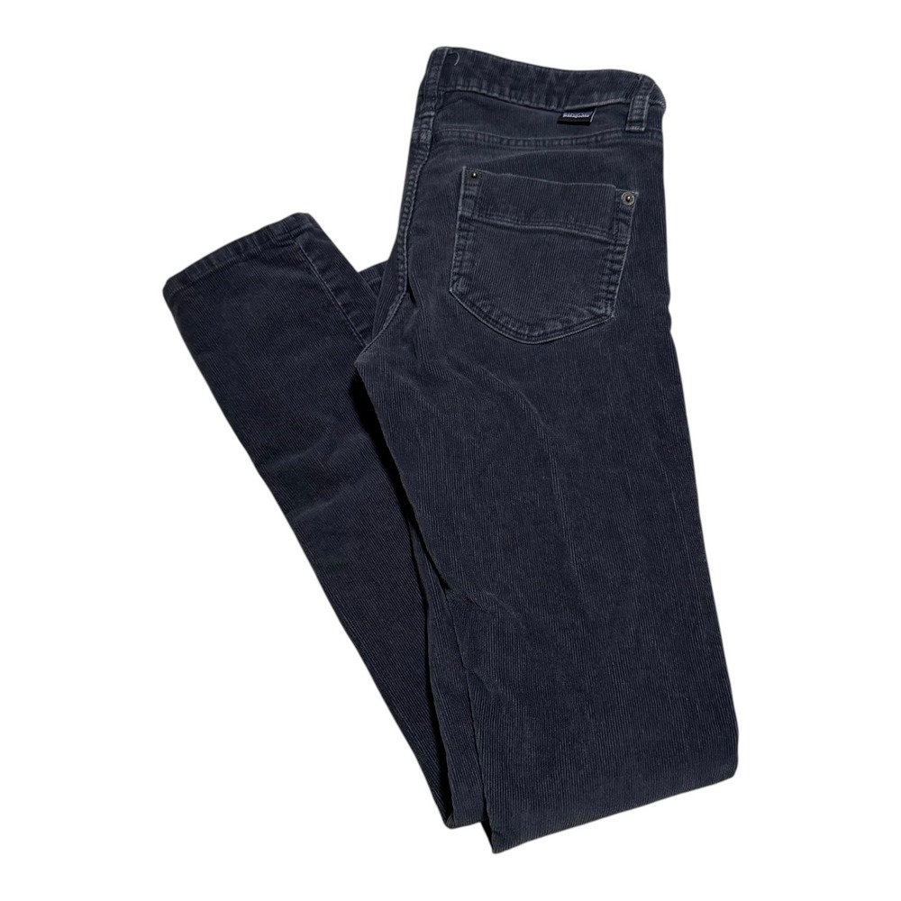 Patagonia Organic Cotton Skinny Blue Corduroy Pants Women's 26 (Fits 28x30)